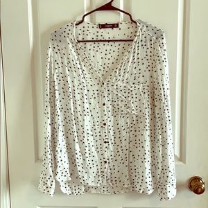 White button-down shirt with stars